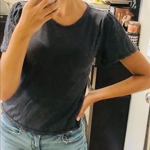 AE Dark Gray Flutter Sleeve Tee